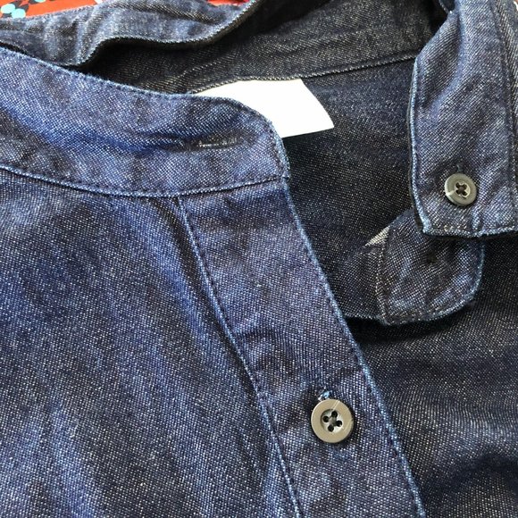 Style and Company Plus size 3X denim blouse with removable collar long sleeves - Picture 4 of 5